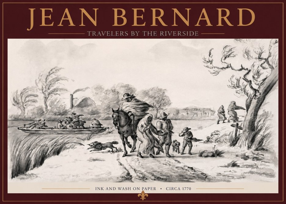 Jean Bernard Travelers by the Riverside No2 - Plakát