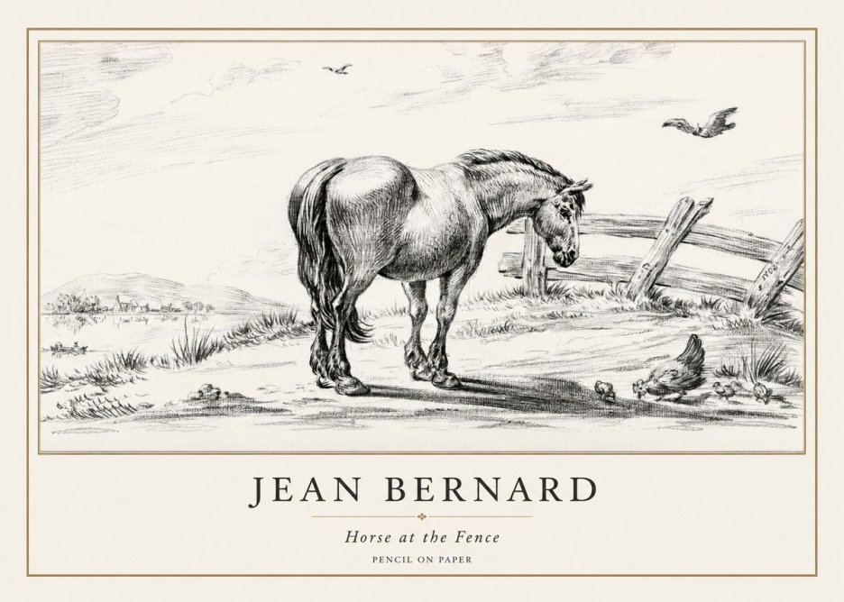 Jean Bernard Horse at the Fence No1 - Plakát
