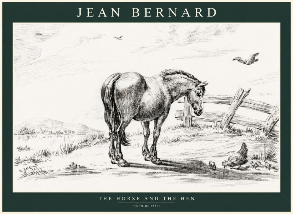 Jean Bernard Horse at the Fence No2 - Plakát