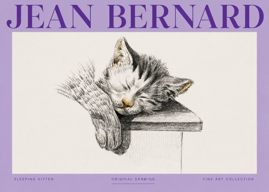 Jean Bernard Sleeping Kitten No3 - Plakát