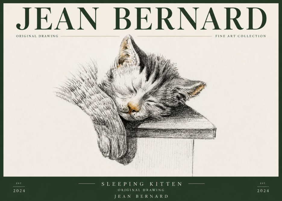Jean Bernard Sleeping Kitten No5 - Plakát