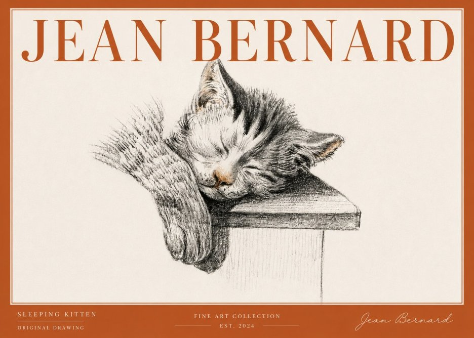 Jean Bernard Sleeping Kitten No6 - Plakát