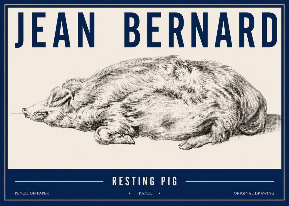 Jean Bernard Resting Pig II No5 - Plakát