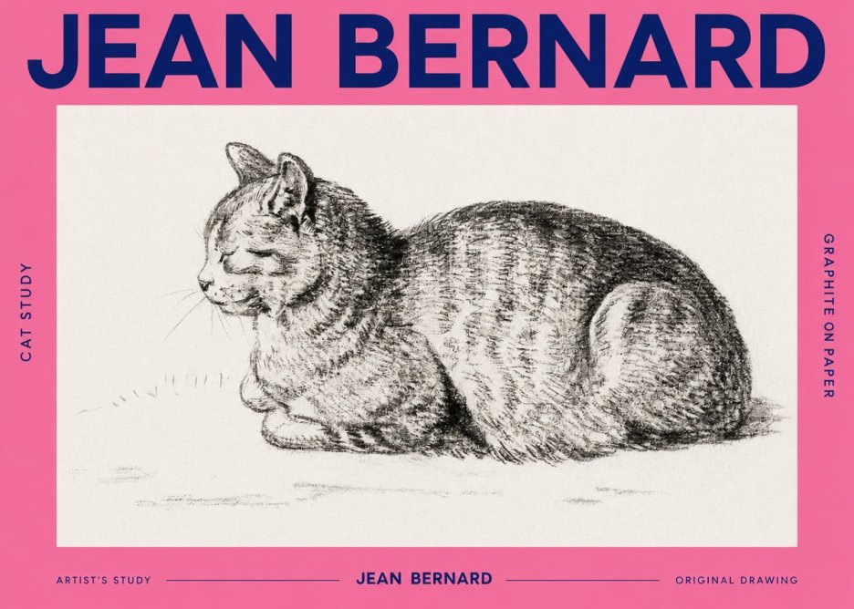 Jean Bernard Cat Study XII No2 - Plakát