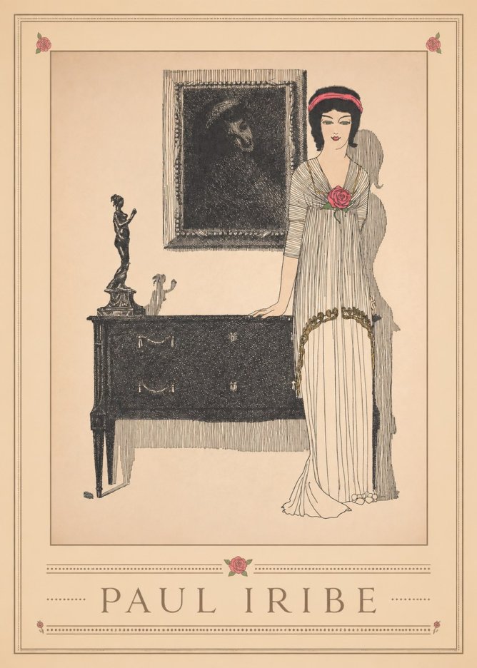 Paul Iribe Woman with Rose No1 - Plakát