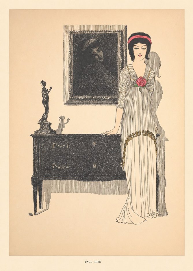 Paul Iribe Woman with Rose No5 - Plakát