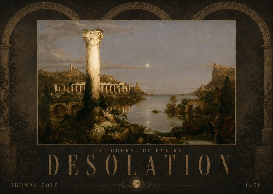 Thomas Cole The Course of Empire: Desolation No6 - Plakát