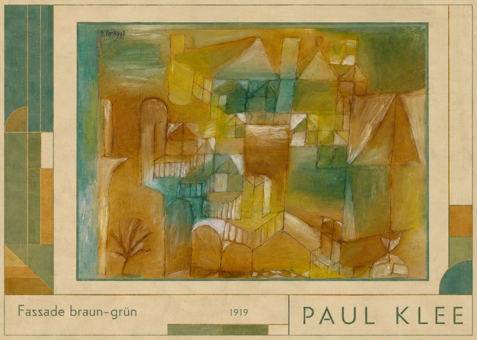 Paul Klee Fassade Braun-grün No1 - Plakát