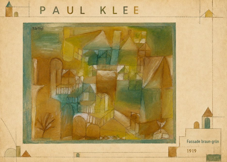 Paul Klee Fassade Braun-grün No3 - Plakát