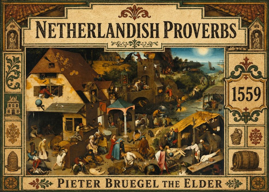 Pieter Bruegel The Netherlandish Proverbs I No5 - Plakát