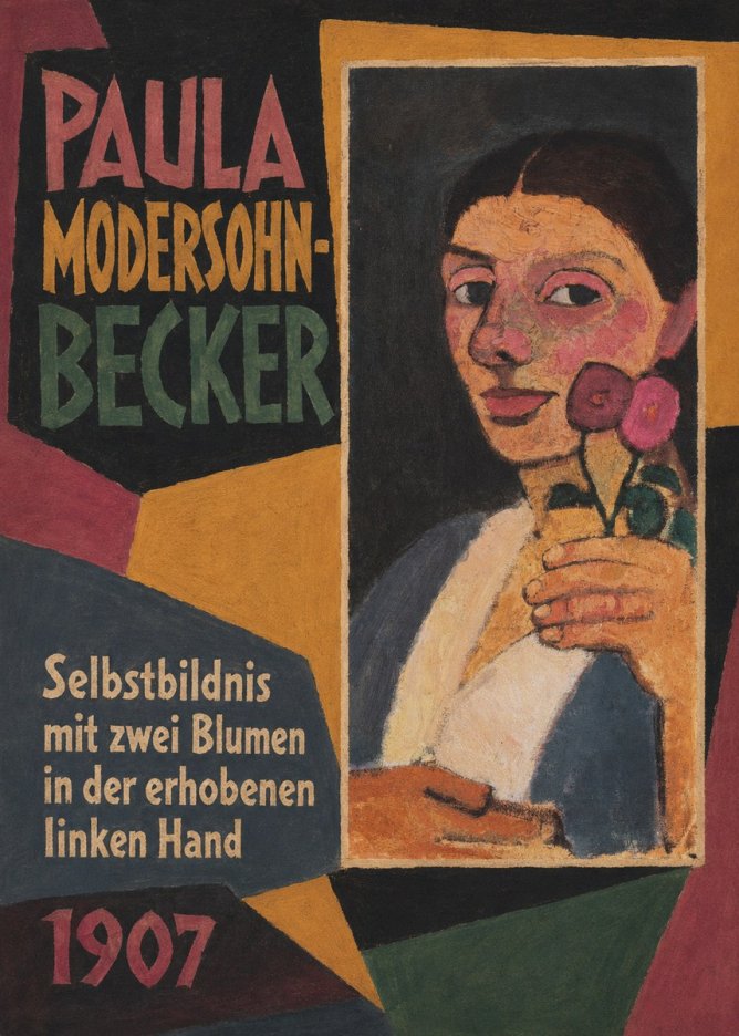Paula Modersohn-Becker Selbstbildnis Mit Zwei Blumen in Der Erhobenen Linken Hand No2 - Plakát