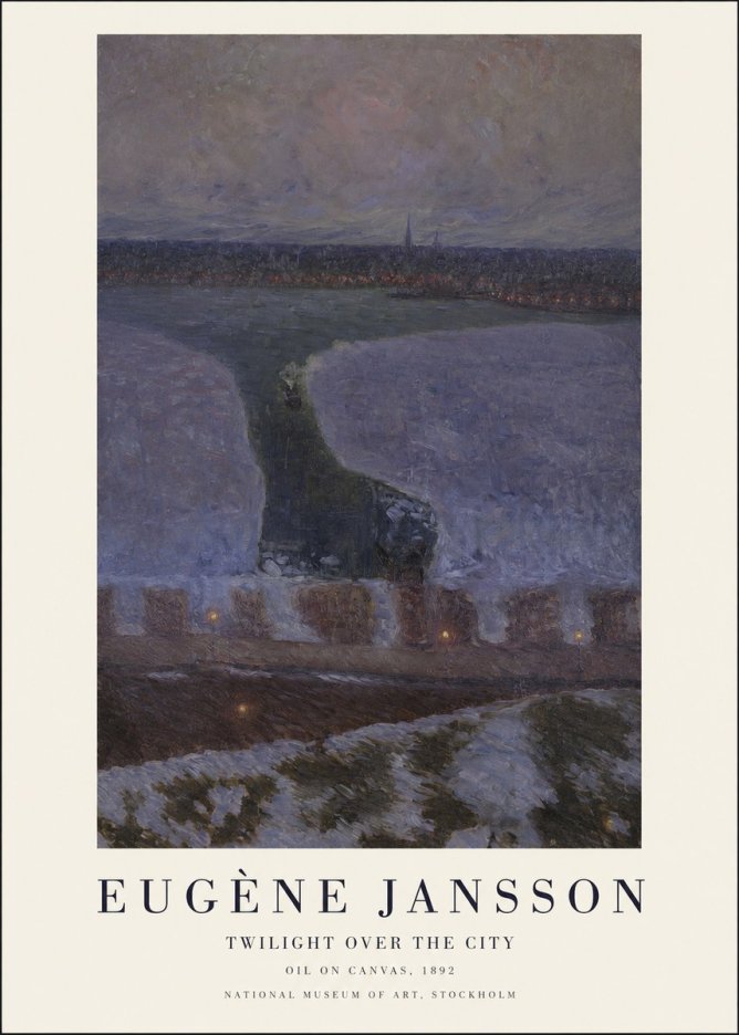 Eugène Jansson Twilight over the City No1 - Plakát