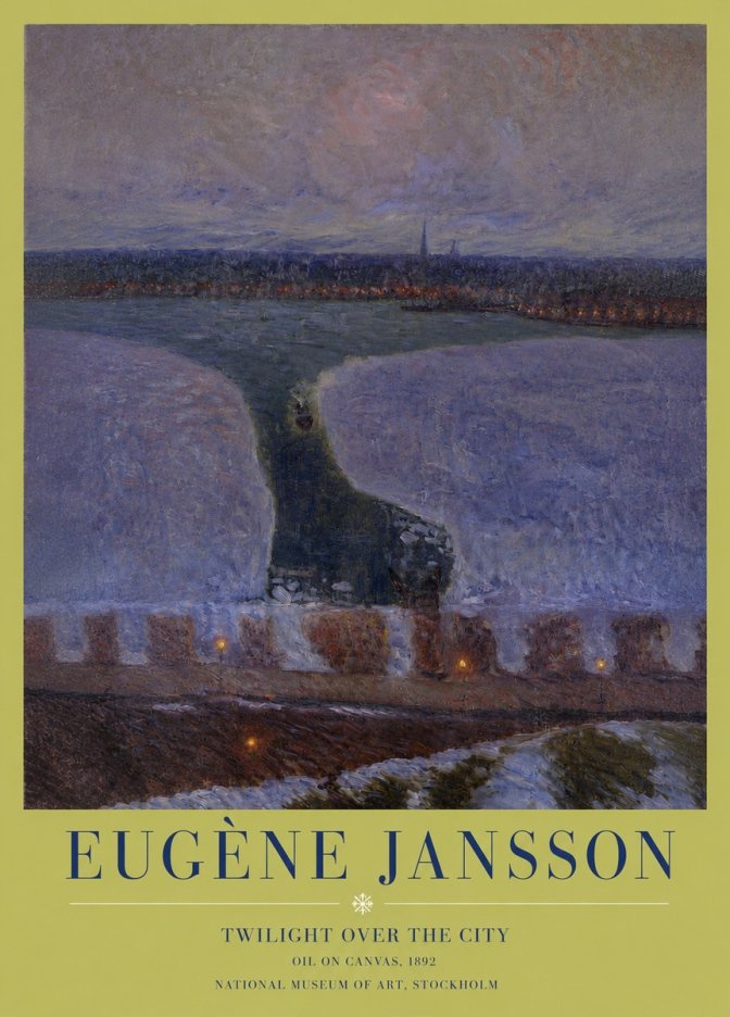 Eugène Jansson Twilight over the City No3 - Plakát