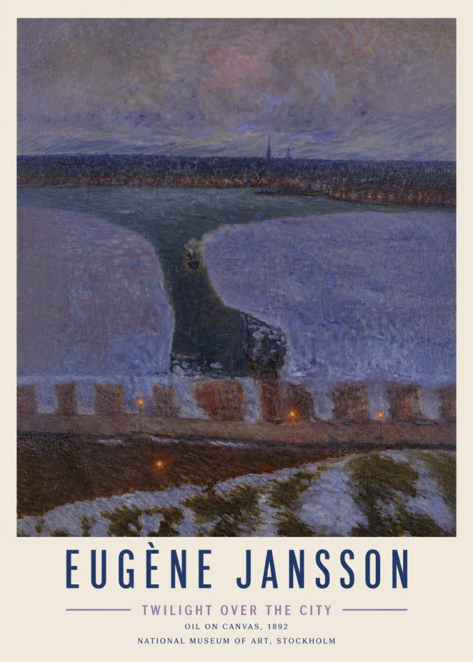 Eugène Jansson Twilight over the City No5 - Plakát