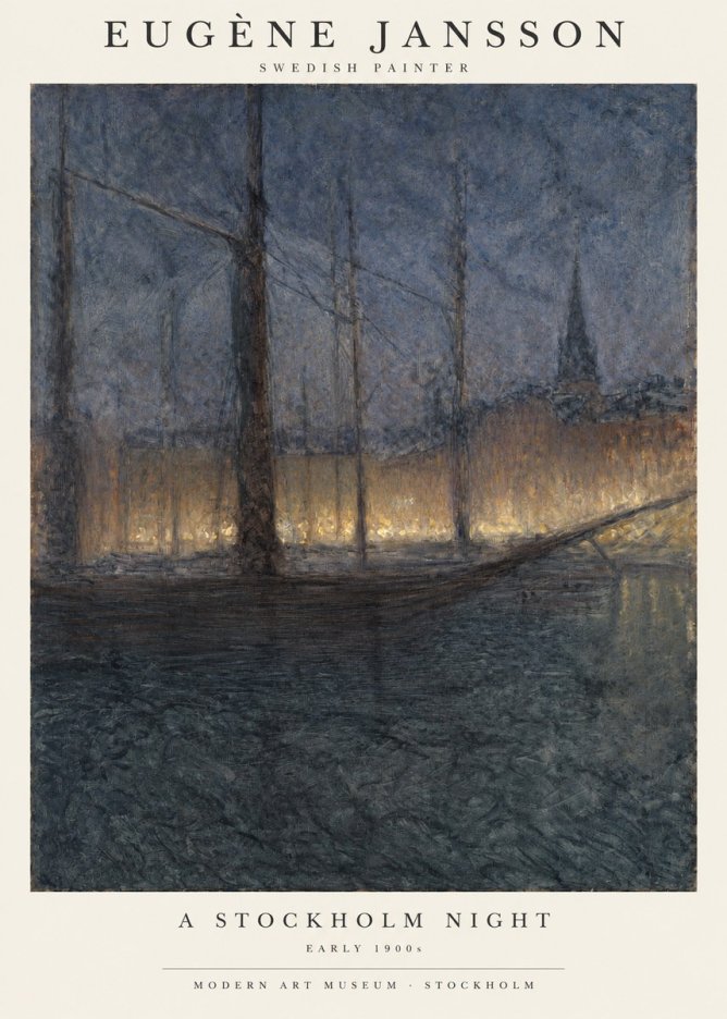 Eugène Jansson Evening on the Water No2 - Plakát