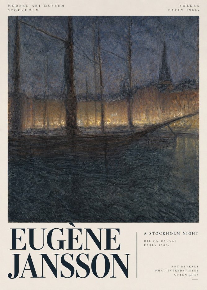 Eugène Jansson Evening on the Water No4 - Plakát