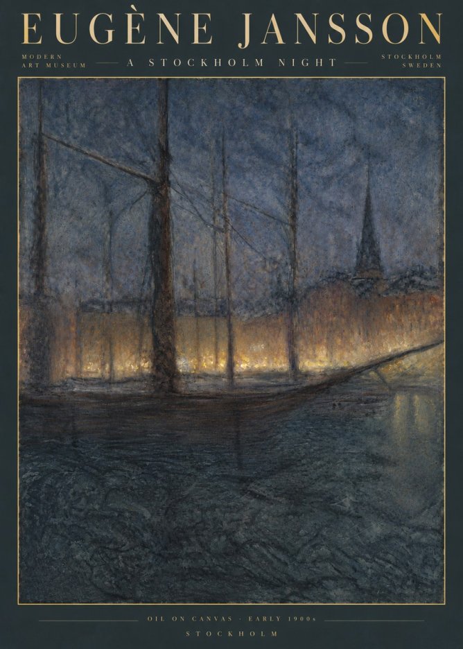 Eugène Jansson Evening on the Water No5 - Plakát