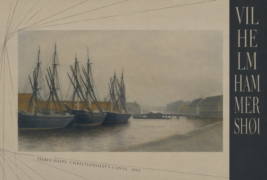 Vilhelm Hammershøi Three Ships, Christianshavn Canal No5 - Plakát