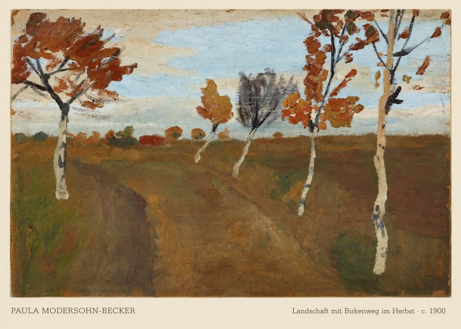 Paula Modersohn-Becker Landschaft Mit Birkenweg Im Herbst No6 - Plakát