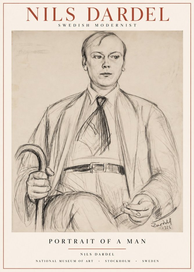 Nils Dardel Portrait of a Man No1 - Plakát