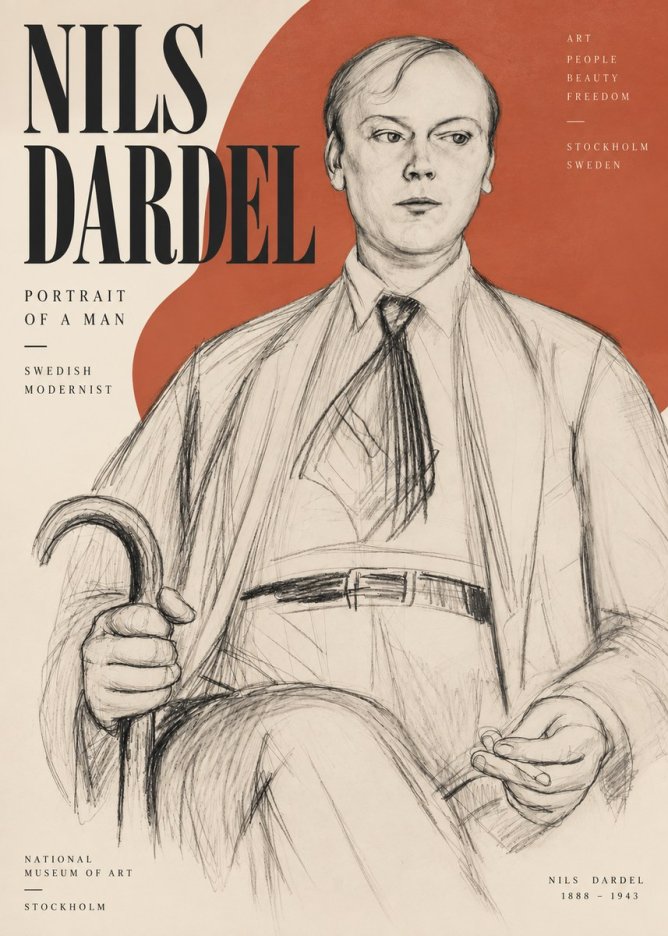 Nils Dardel Portrait of a Man No3 - Plakát