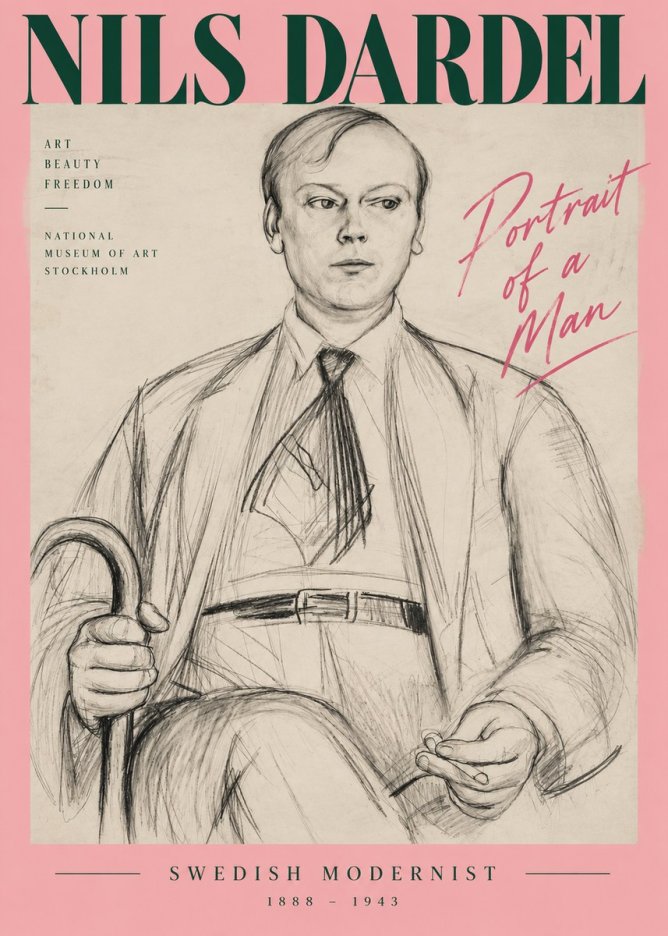 Nils Dardel Portrait of a Man No4 - Plakát