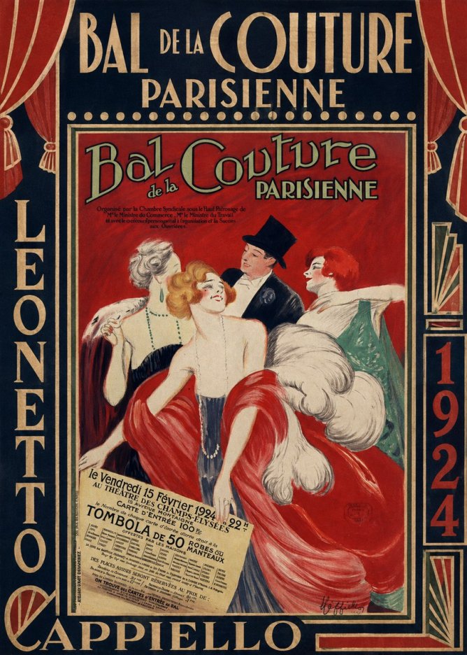 Leonetto Cappiello Bal De La Couture Parisienne No4 - Plakát