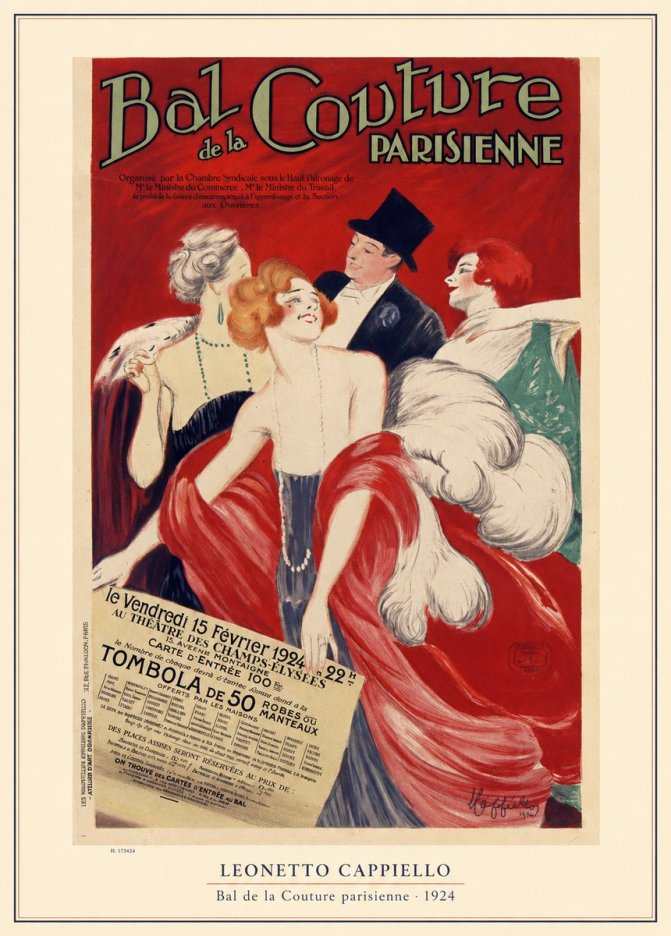 Leonetto Cappiello Bal De La Couture Parisienne No5 - Plakát