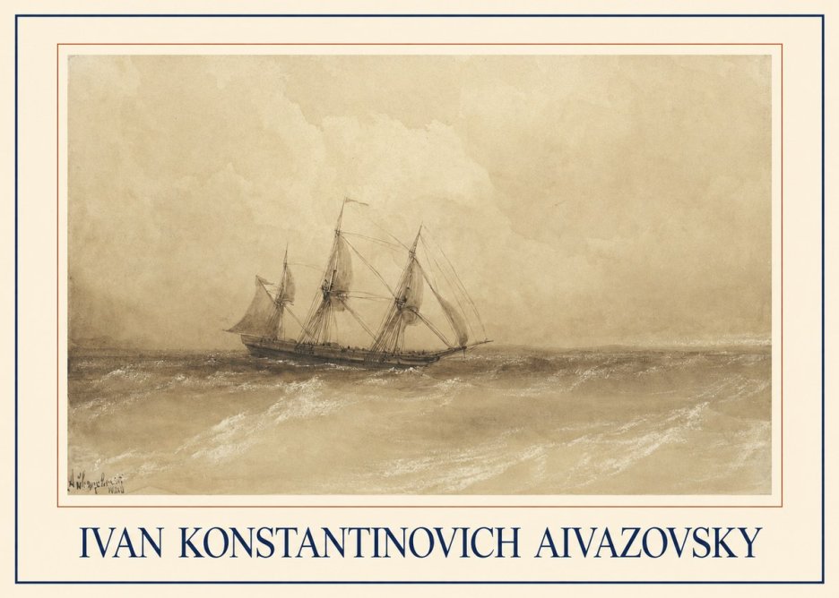 Ivan Konstantinovich Aivazovsky Sailing Ship, 1843 No1 - Plakát
