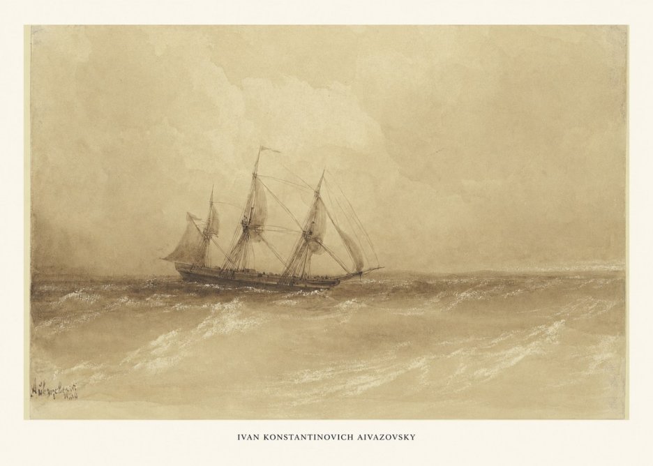 Ivan Konstantinovich Aivazovsky Sailing Ship, 1843 No6 - Plakát
