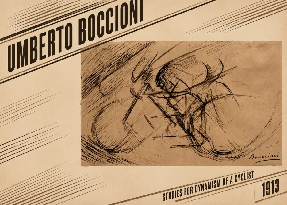 Umberto Boccioni Studies for Dynamism of a Cyclist No2 - Plakát