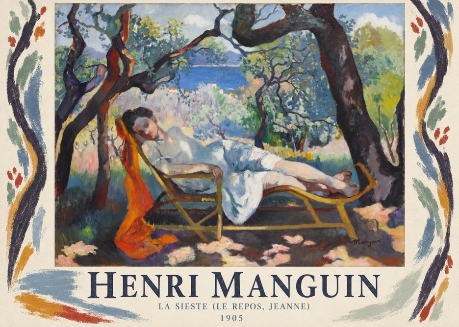 Henri Manguin La Sieste (Le Repos, Jeanne) No1 - Plakát