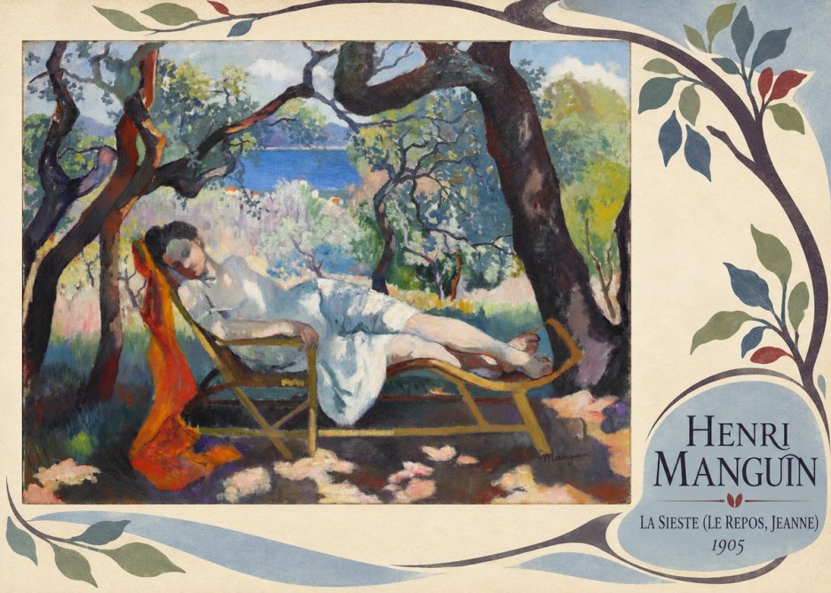 Henri Manguin La Sieste (Le Repos, Jeanne) No3 - Plakát