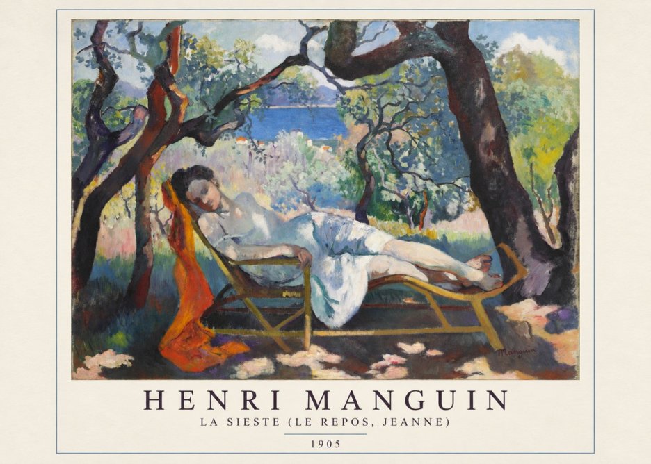 Henri Manguin La Sieste (Le Repos, Jeanne) No4 - Plakát