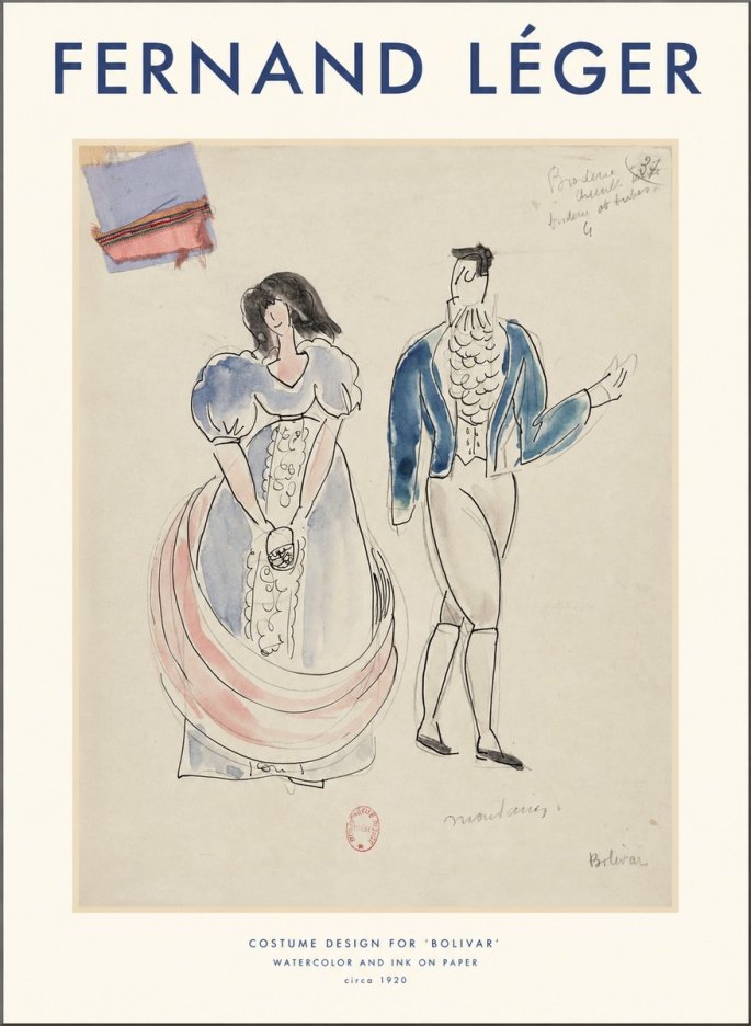 Fernand Léger Costume Design for 'Bolivar' No1 - Plakát