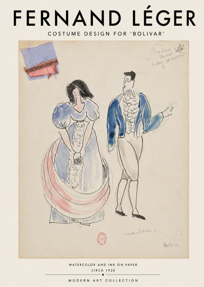 Fernand Léger Costume Design for 'Bolivar' No3 - Plakát