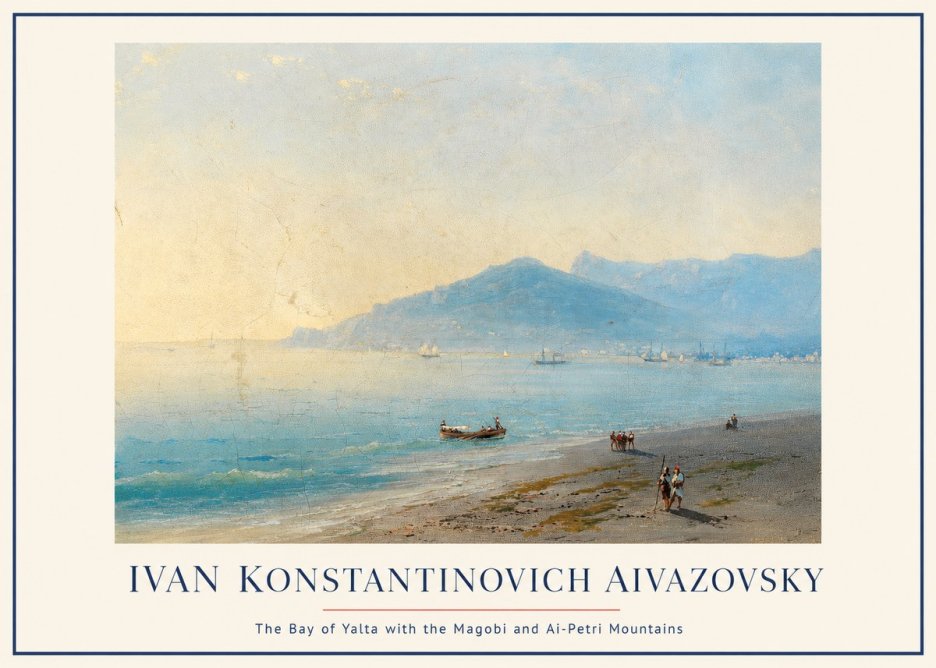 Ivan Konstantinovich Aivazovsky The Bay of Yalta with the Magobi and Ai-petri Mountains No1 - Plakát