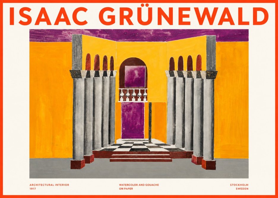 Isaac Grünewald Architectural Interior No2 - Plakát