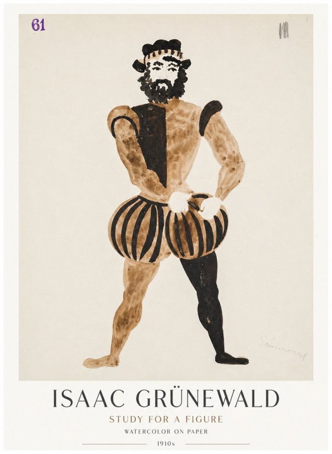 Isaac Grünewald Study for a Figure No1 - Plakát