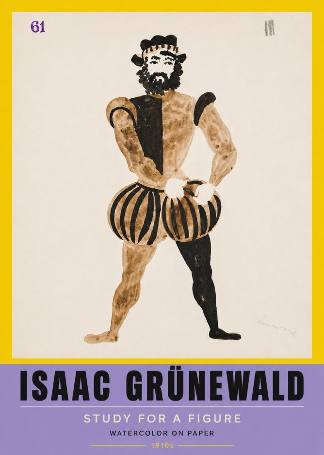 Isaac Grünewald Study for a Figure No5 - Plakát