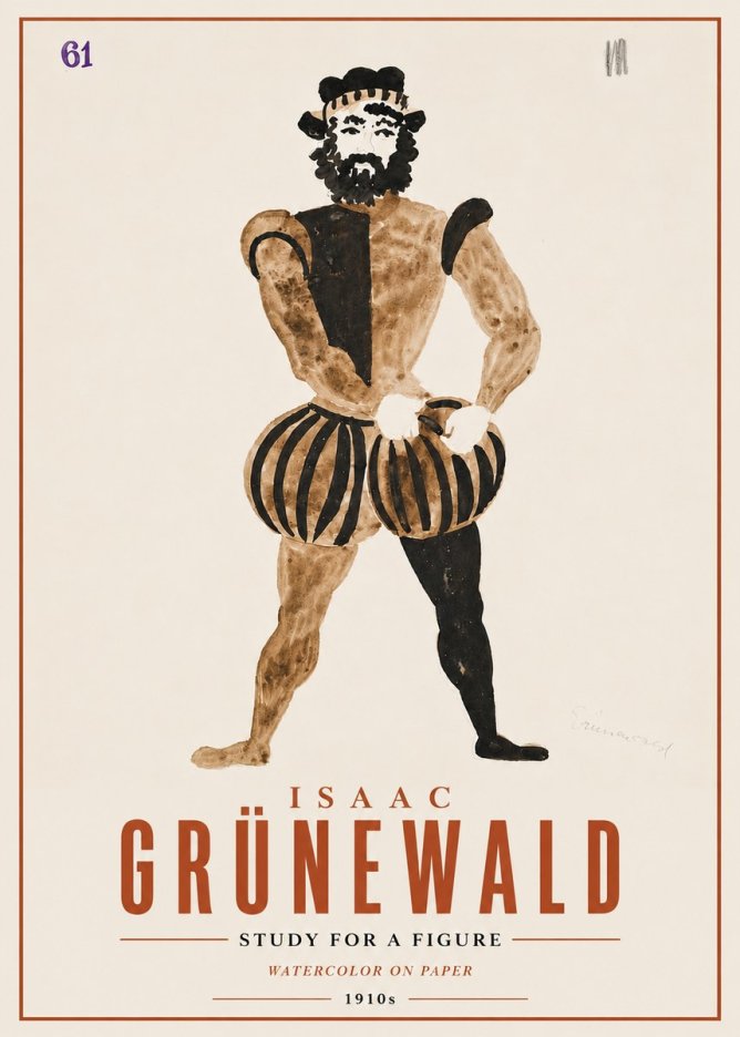 Isaac Grünewald Study for a Figure No6 - Plakát