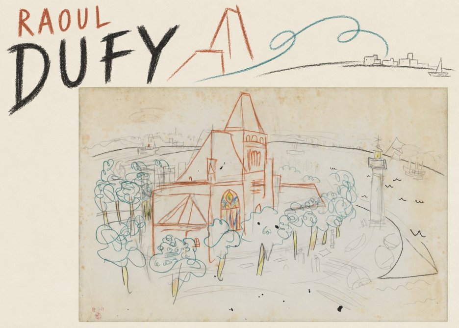 Raoul Dufy Coastal Church and Lighthouse No5 - Plakát