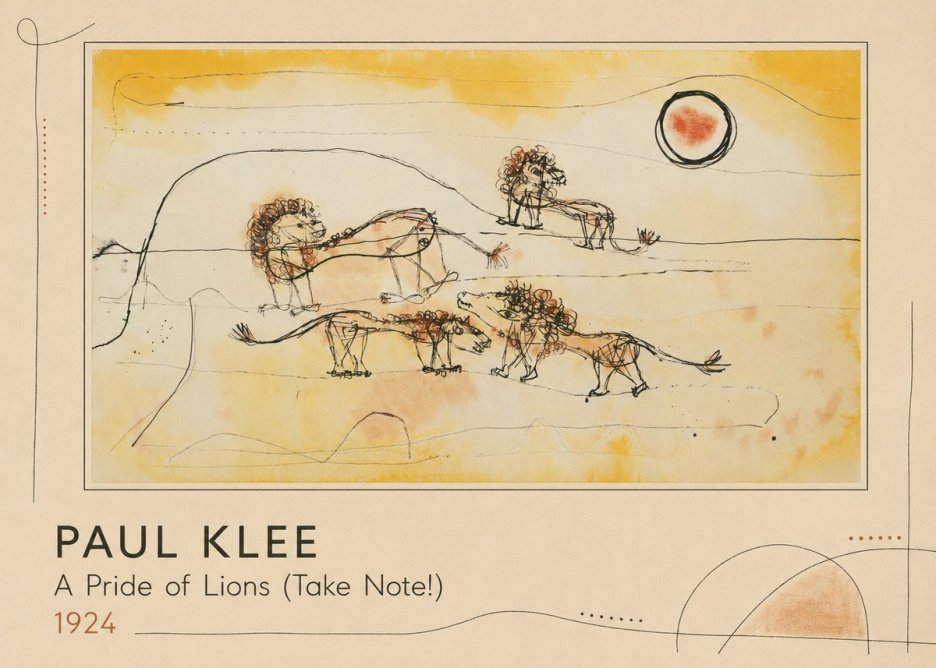 Paul Klee A Pride of Lions (Take Note!) No1 - Plakát