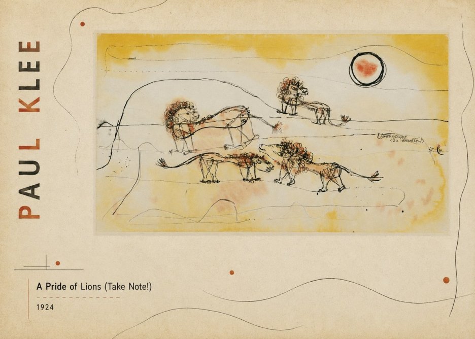 Paul Klee A Pride of Lions (Take Note!) No2 - Plakát