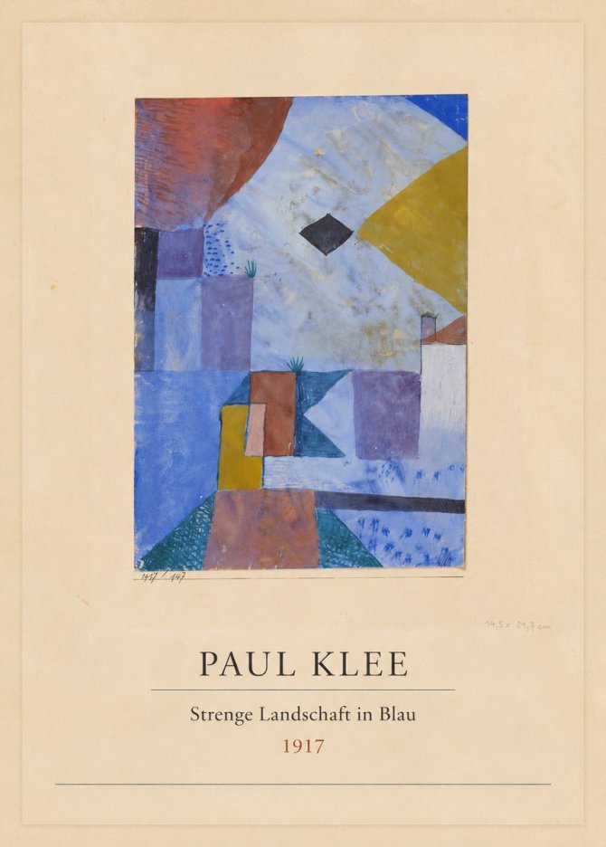 Paul Klee Strenge Landschaft in Blau No4 - Plakát