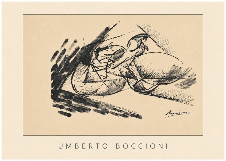 Umberto Boccioni Dynamism of a Cyclist I No4 - Plakát