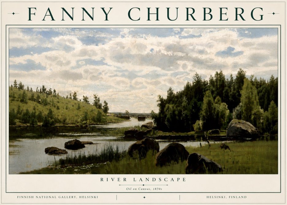 Fanny Churberg River Landscape No6 - Plakát