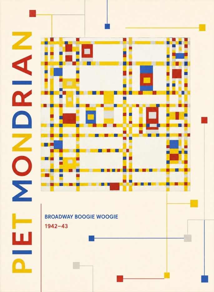 Piet Mondrian Broadway Boogie Woogie No3 - Plakát