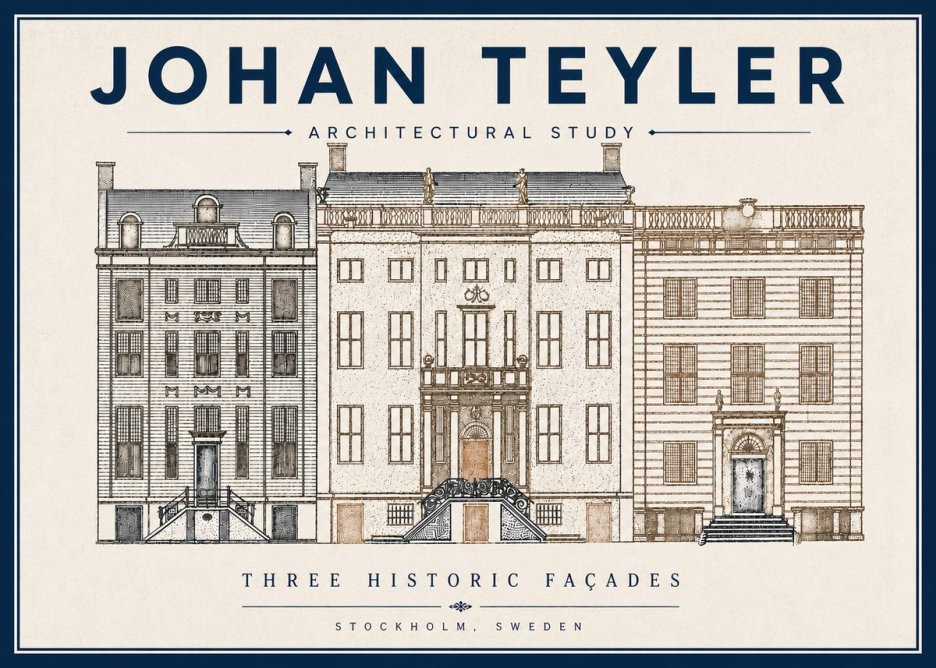 Johan Teyler Architectural Study - Three Historic Façades No4 - Plakát