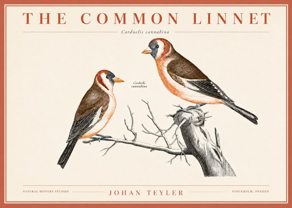 Johan Teyler The Common Linnet No3 - Plakát
